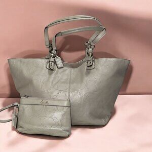 Coach Gray Shoulder Bag Set